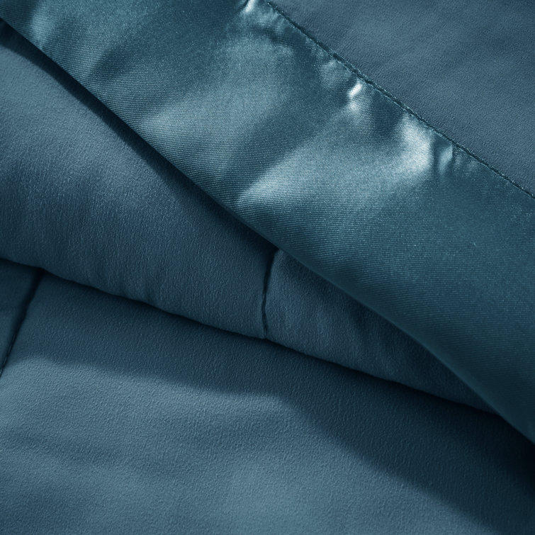 King Teal Reversible Satin Trim Down Alternative Blanket