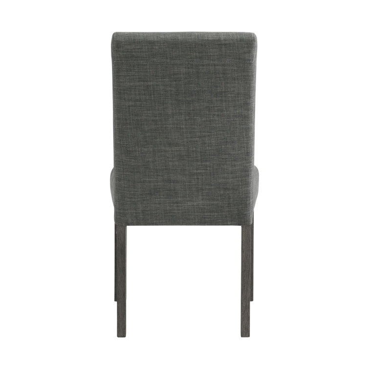 Charcoal Gray Linen Upholstered High Back Side Chair