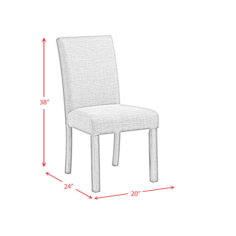 Charcoal Gray Linen Upholstered High Back Side Chair