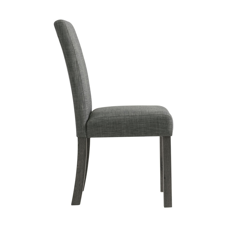 Charcoal Gray Linen Upholstered High Back Side Chair