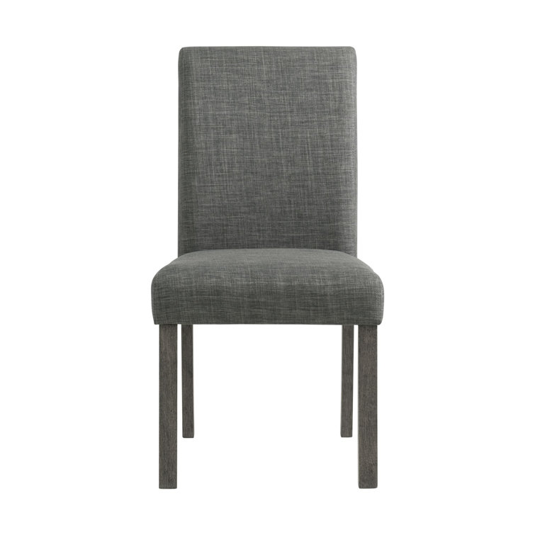 Charcoal Gray Linen Upholstered High Back Side Chair