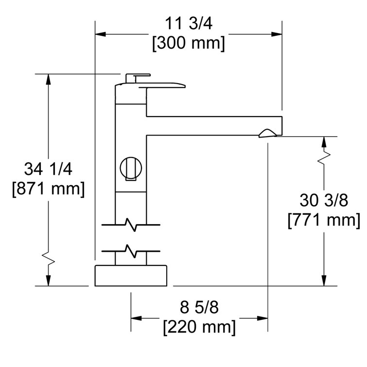 Black Brass Single Hole Floor Mount Tub Filler