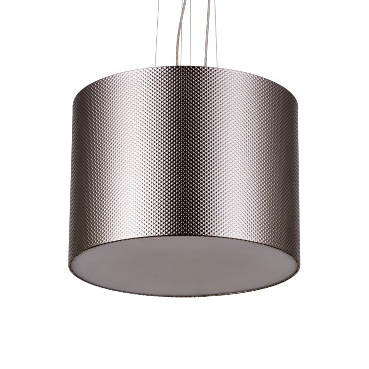 Stainless Steel Drum LED Pendant Light with Glass Diffuser