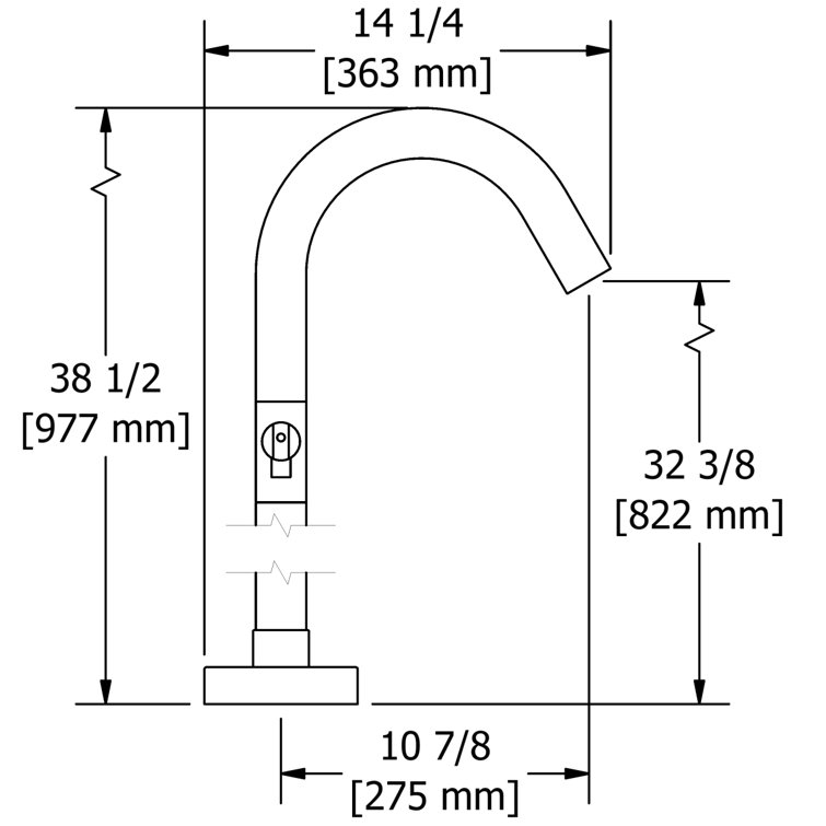 Riu™ Black Metal Single Hole Floor Mount Tub Filler with Lever Handle