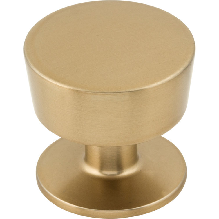 Honey Bronze Round Modern Cabinet Knob with Mounting Hardware