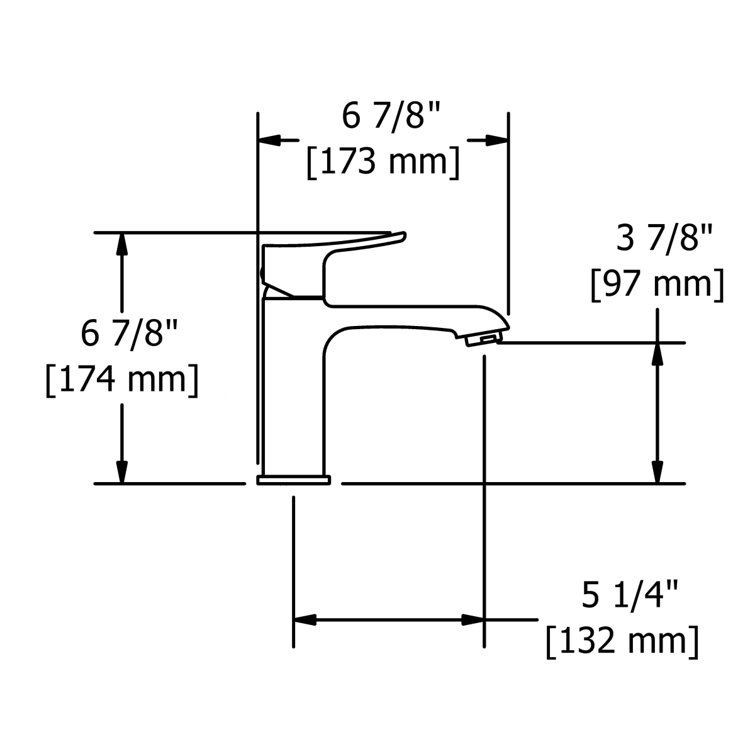 Chrome Single Hole Modern Bathroom Faucet with Drain Assembly