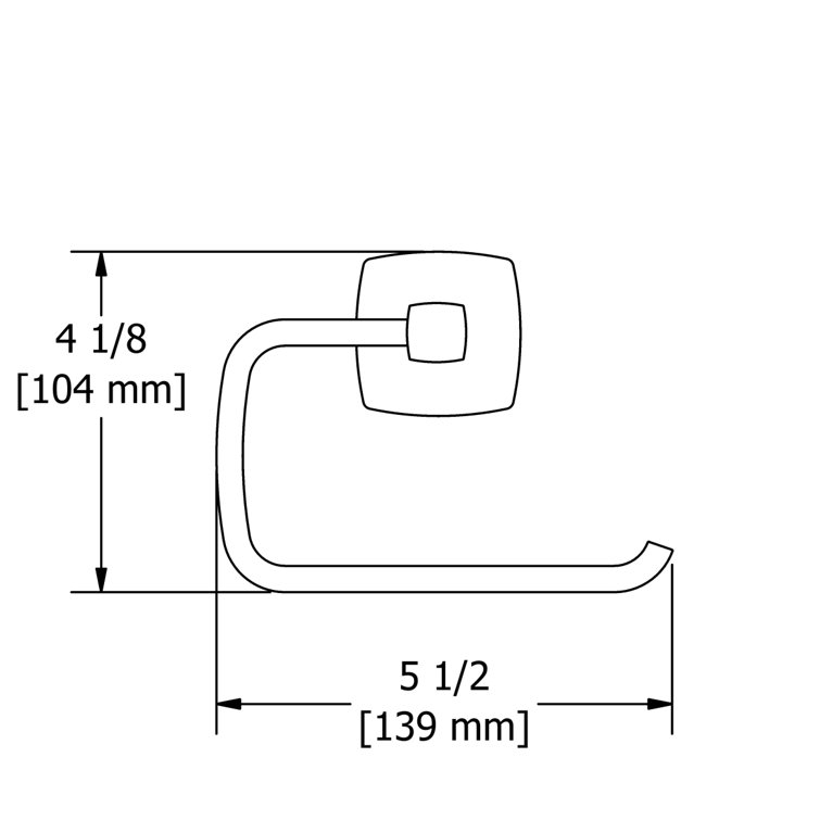 Sleek Chrome Euro Style 5.5" Wall Mount Toilet Paper Holder