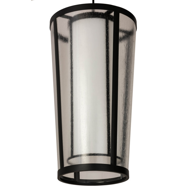 Cilindro Black Seedy Glass 4-Light Indoor/Outdoor Pendant