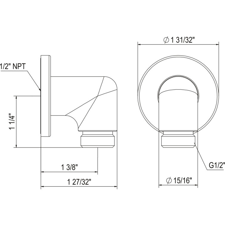 Matte Black Polished Nickel Wall Connector