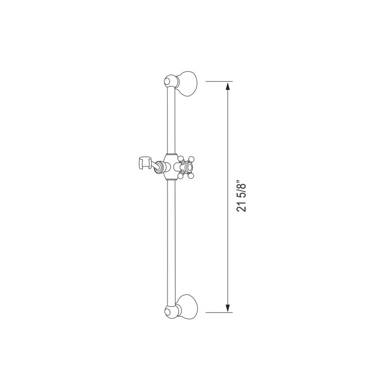 Modern Italian Polished Chrome Wall-Mounted Shower Slide Bar