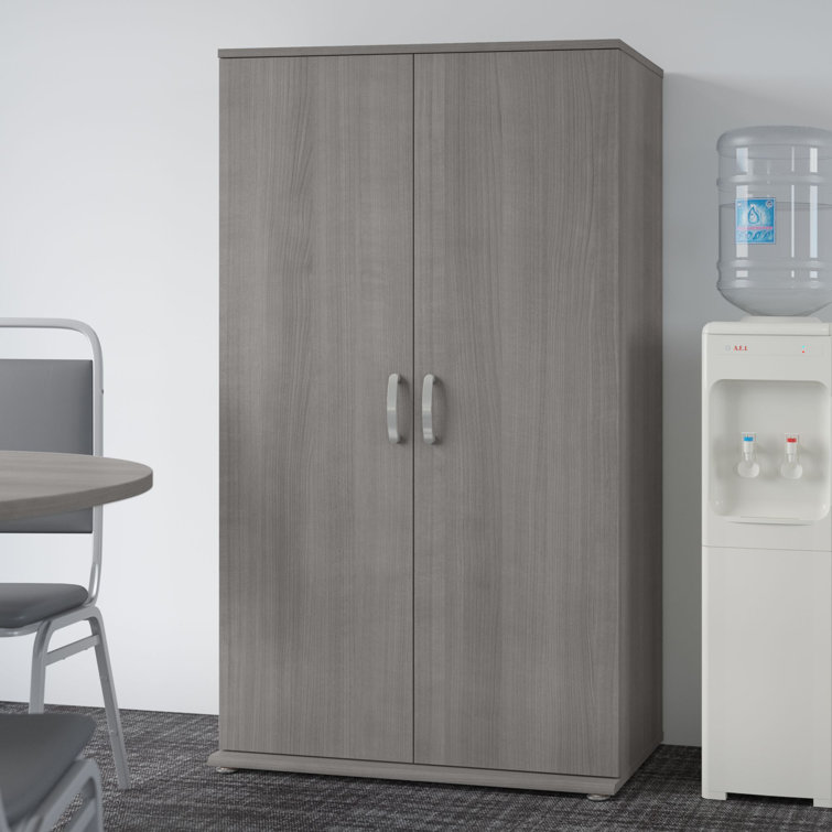 Platinum Gray Tall Office Storage Cabinet with Adjustable Shelving