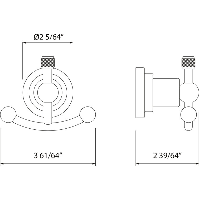 Polished Nickel Traditional Double Wall Mount Robe Hook