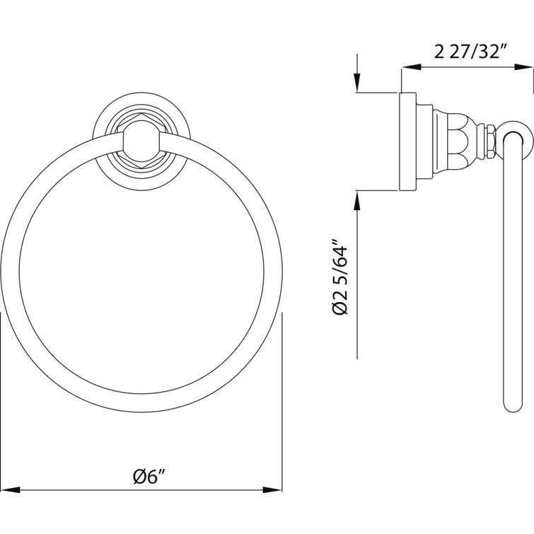 Polished Nickel Transitional Wall Mounted Towel Ring