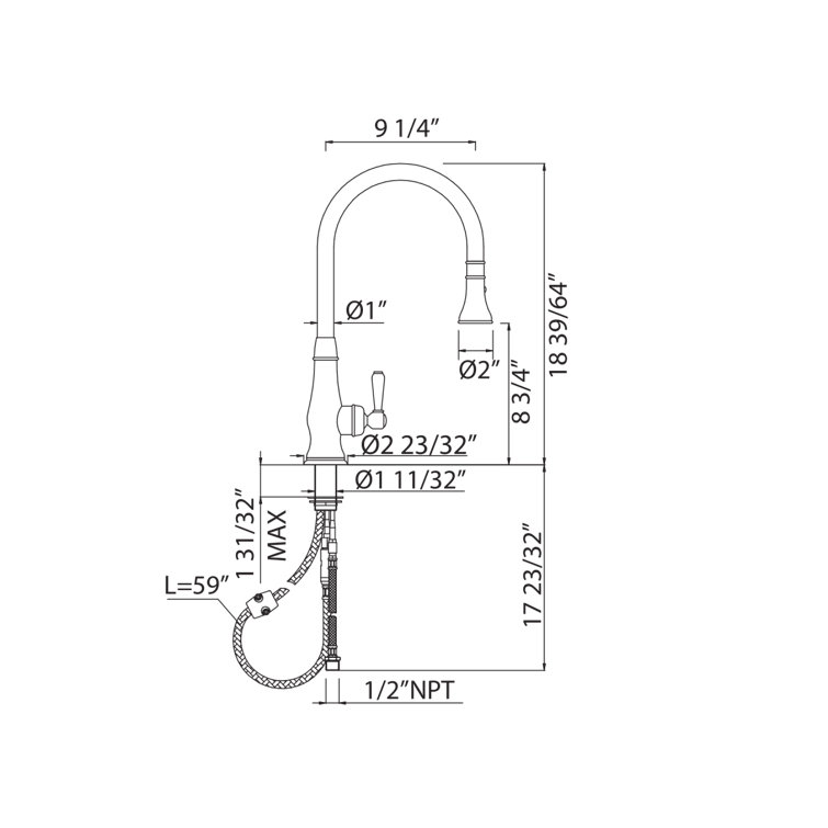 Polished Nickel Brass Pull-Down Kitchen Faucet with Spray