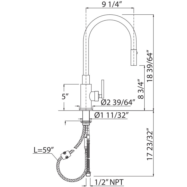 Classic Milanese Brass Pull-Out Spray Kitchen Faucet in Polished Nickel