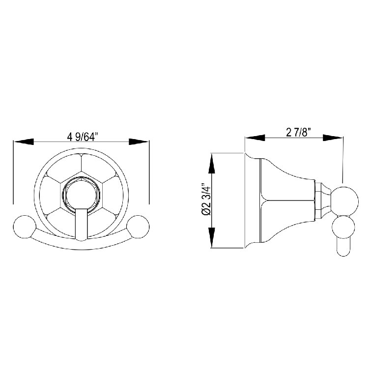 Polished Nickel Double Wall Mount Robe Hook