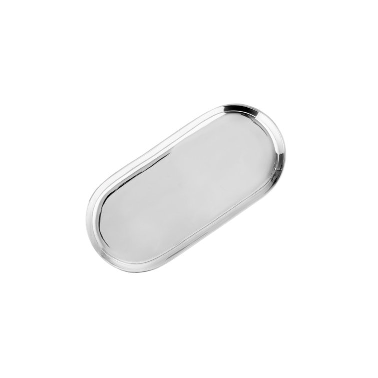 Modern Oval Painted Alloy Serving Tray, 13" x 7"