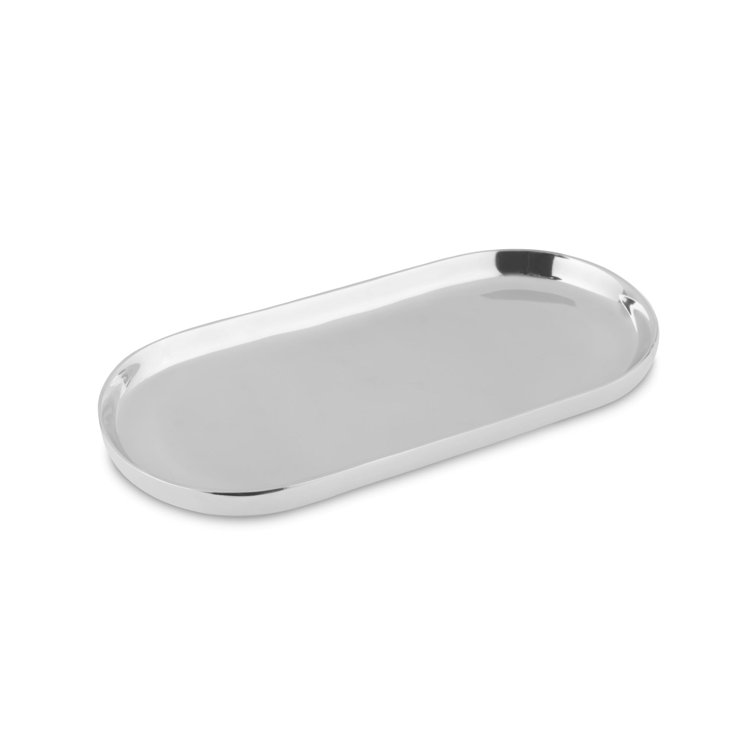 Modern Oval Painted Alloy Serving Tray, 13" x 7"