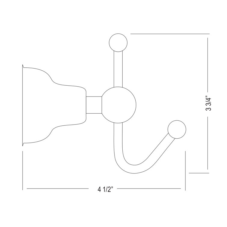 Polished Nickel Traditional Wall Mount Robe Hook