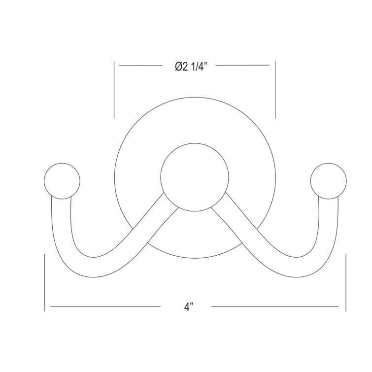 Polished Nickel Double Wall Mounted Robe Hook