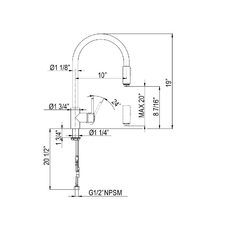 Polished Nickel Modern Pull-Out Spray Kitchen Faucet