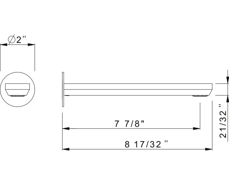Modern Polished Nickel Wall Mounted Tub Spout
