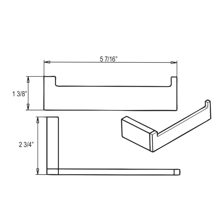 Contemporary Polished Nickel Wall Mount Toilet Paper Holder
