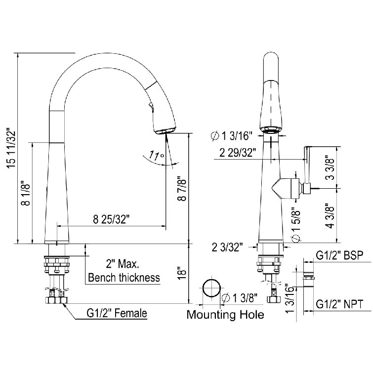 Stainless Steel Modern Pull-Out Spray Kitchen Faucet