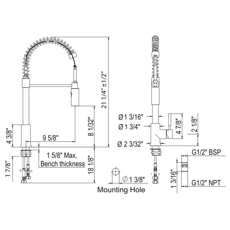 Polished Nickel Pull-Down Kitchen Faucet with Spray