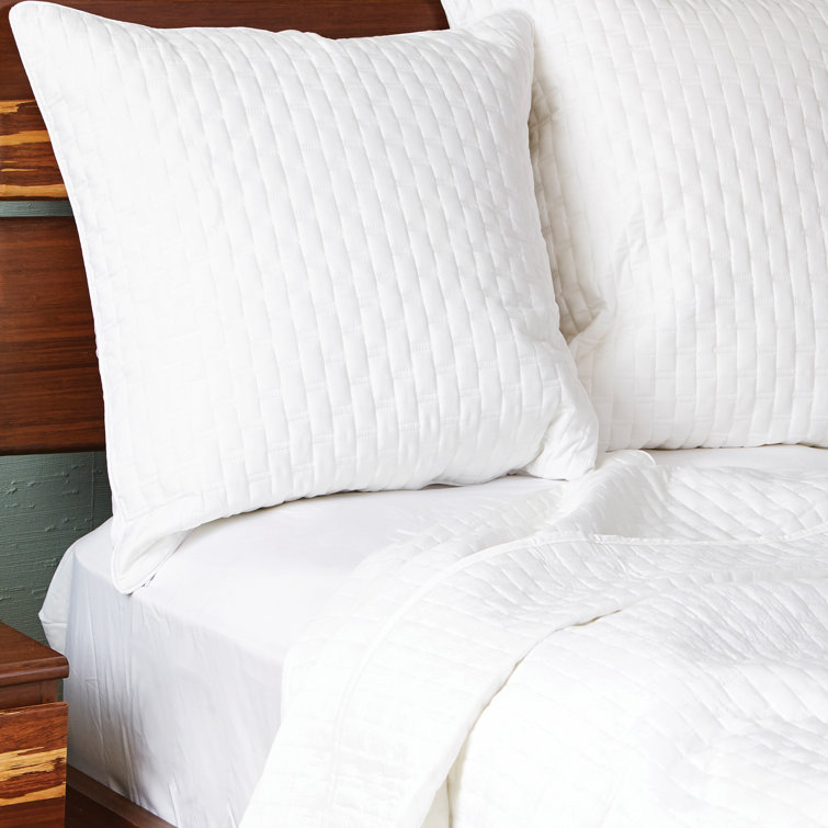 Luxurious Hypoallergenic White Bamboo Quilted Euro Sham