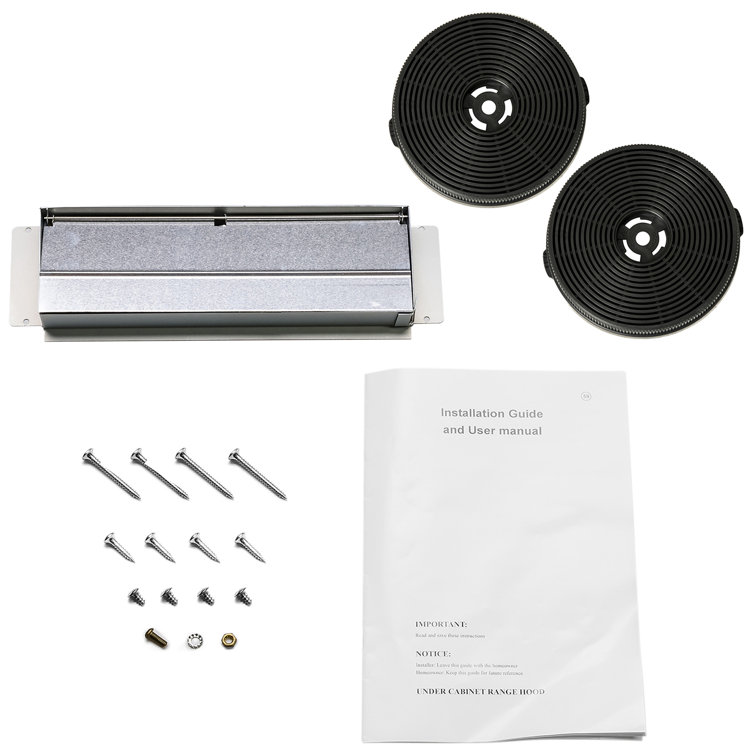 30-Inch Convertible Stainless Steel Under Cabinet Range Hood with Charcoal Filters