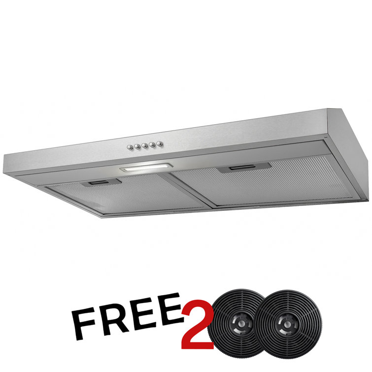 30-Inch Convertible Stainless Steel Under Cabinet Range Hood with Charcoal Filters