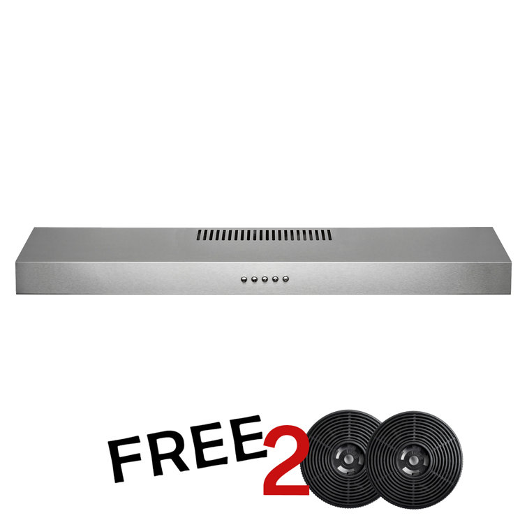 30-Inch Convertible Stainless Steel Under Cabinet Range Hood with Charcoal Filters