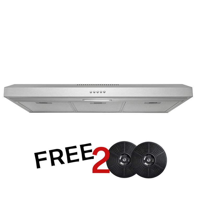 36" Stainless Steel Convertible Under Cabinet Range Hood with Charcoal Filters