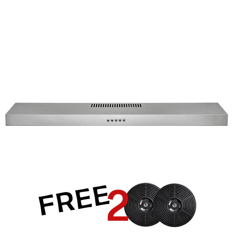 36" Stainless Steel Convertible Under Cabinet Range Hood with Charcoal Filters