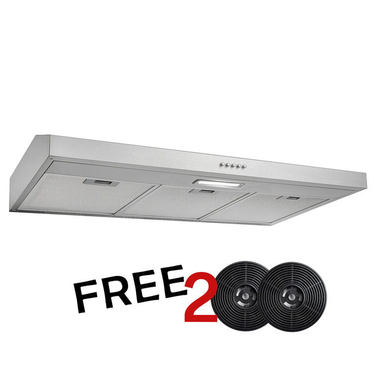 36" Stainless Steel Convertible Under Cabinet Range Hood with Charcoal Filters