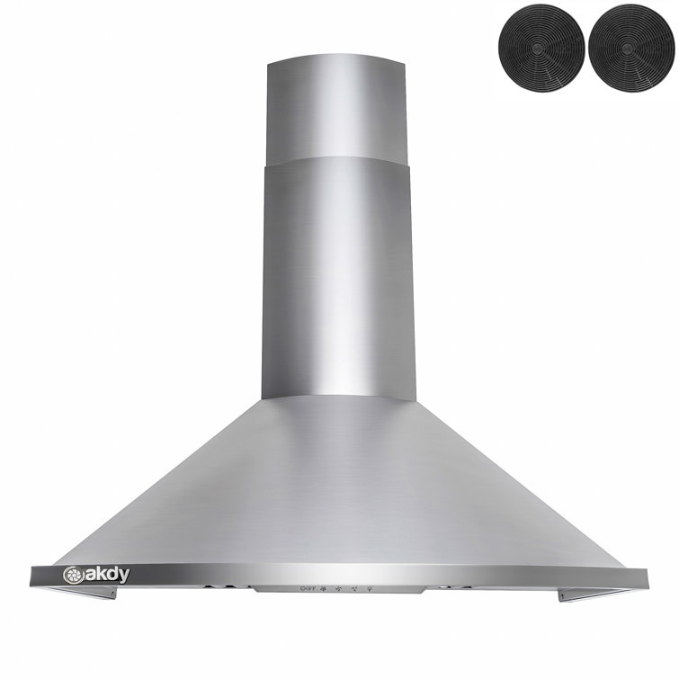 30-Inch Stainless Steel Convertible Wall Mount Range Hood with LED Lights