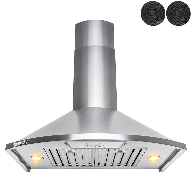 30-Inch Stainless Steel Convertible Wall Mount Range Hood with LED Lights
