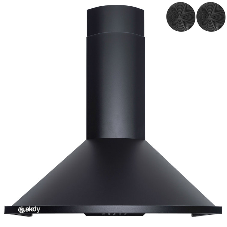 30-Inch Black Stainless Steel Convertible Wall Mount Range Hood