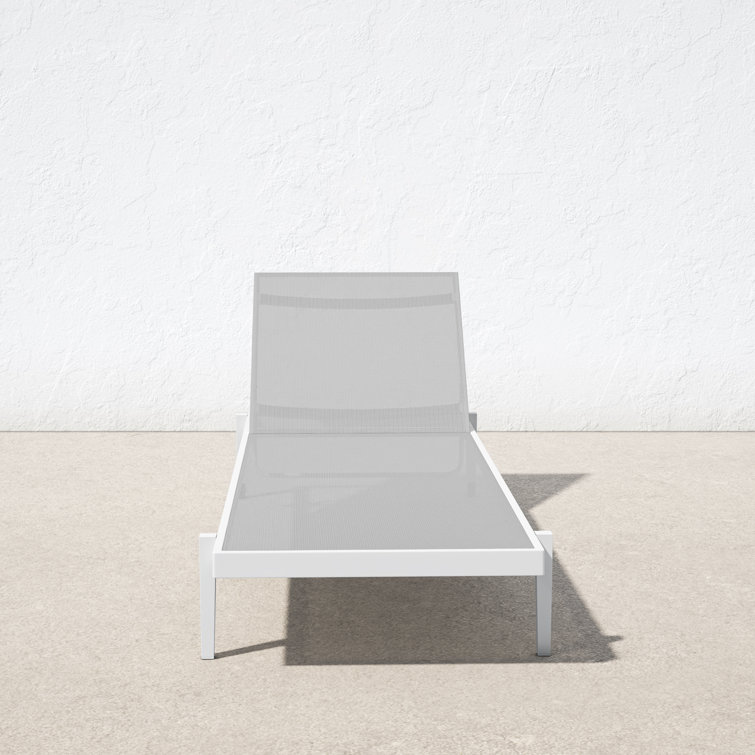 White Aluminum Adjustable Outdoor Chaise Lounge