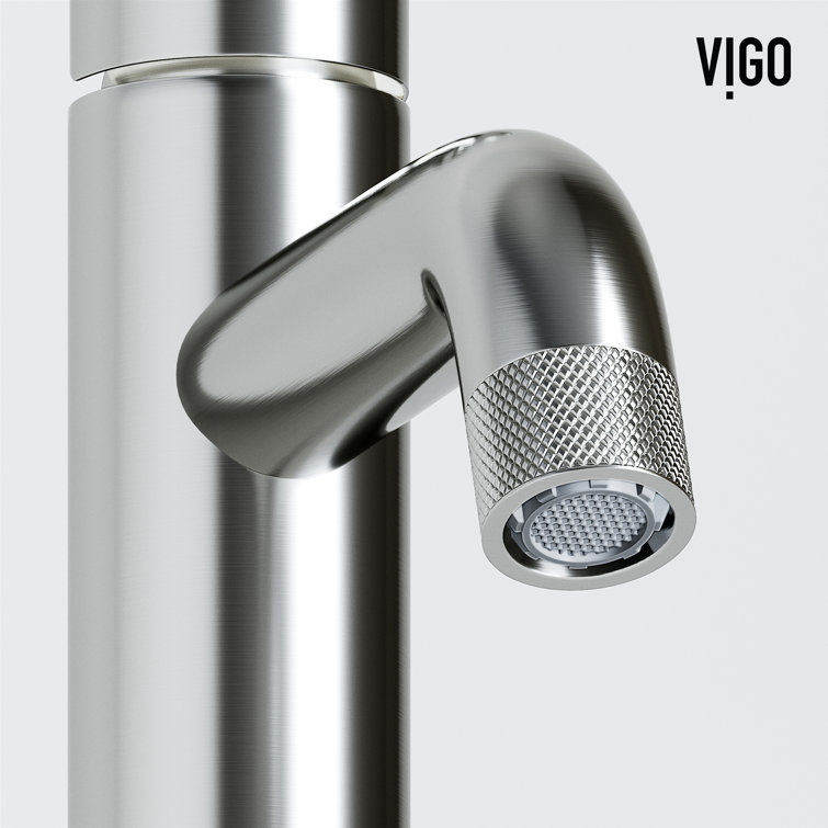 Cass Modern Aerodynamic Single-Hole Bathroom Faucet in Brushed Nickel