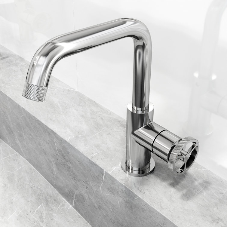 Cass Aerodynamic Wheel Handle Chrome Bathroom Faucet