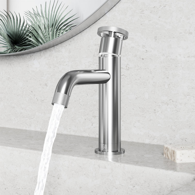 Cass Modern Aerodynamic Single-Hole Bathroom Faucet in Brushed Nickel