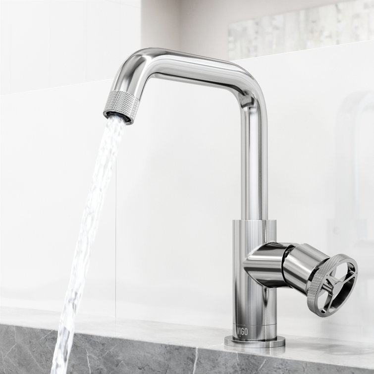 Cass Aerodynamic Wheel Handle Chrome Bathroom Faucet