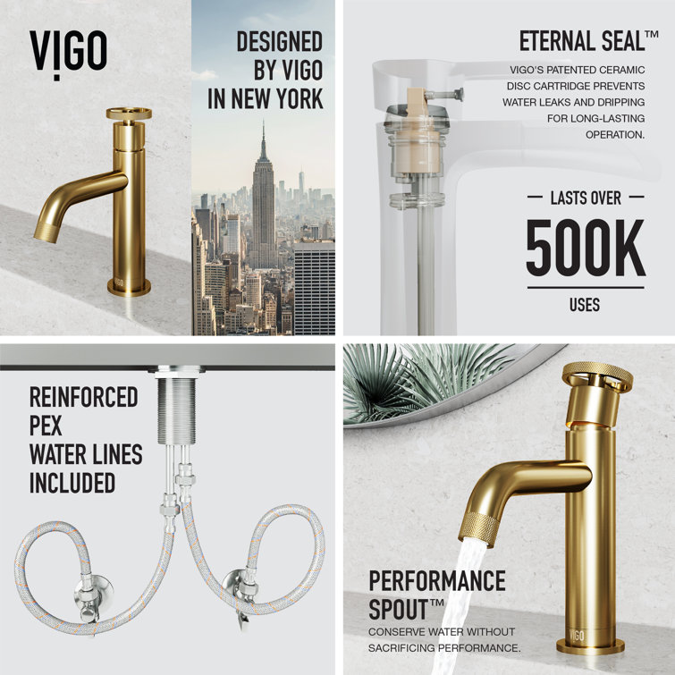 Cass 8" Matte Brushed Gold Single Handle Bathroom Faucet