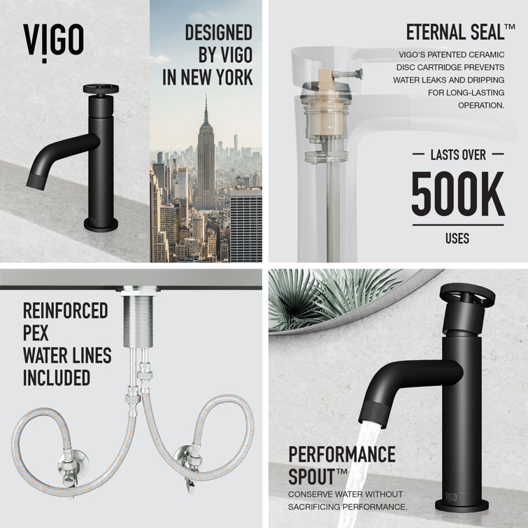 Matte Black Brass Single Handle Bathroom Faucet