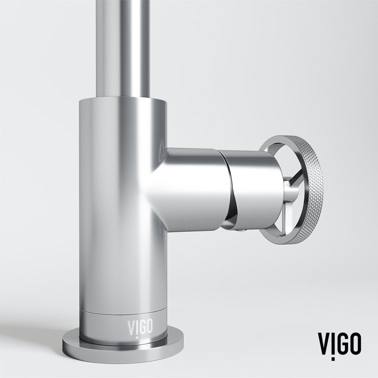 Cass Aerodynamic Wheel Handle Chrome Bathroom Faucet