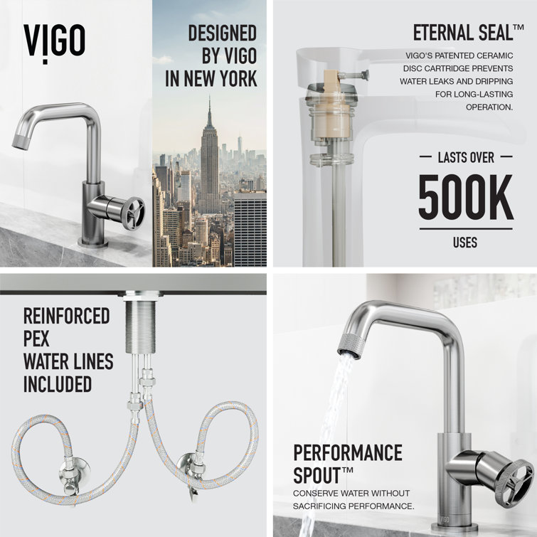 Cass 9" Brushed Nickel Single Handle Bathroom Faucet