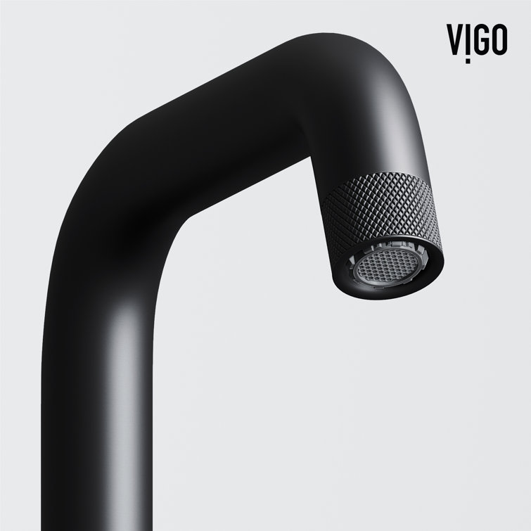 Cass 9'' High Aerodynamic Wheel Handle Matte Black Bathroom Faucet