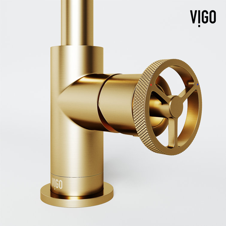 Cass 9'' High Single Handle Chrome Bathroom Faucet with Diamond Knurling